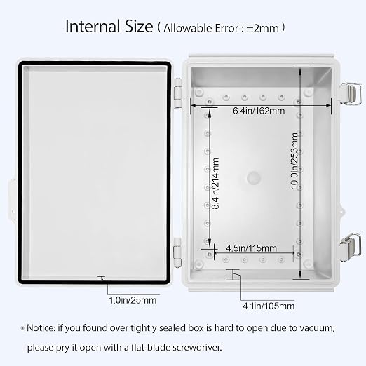 Electrical Box, IP67 Waterproof Hinged Cover Stainless Steel Latch Junction Box - Image 5