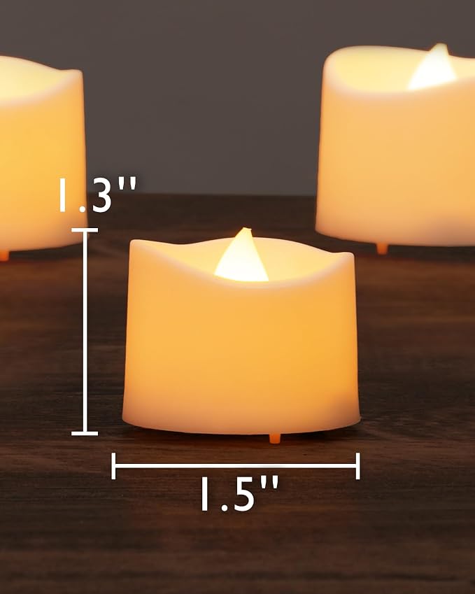 Homemory 12-Pack Flameless Tea Lights Candles Battery Operated, 200+ Hours | - Image 2