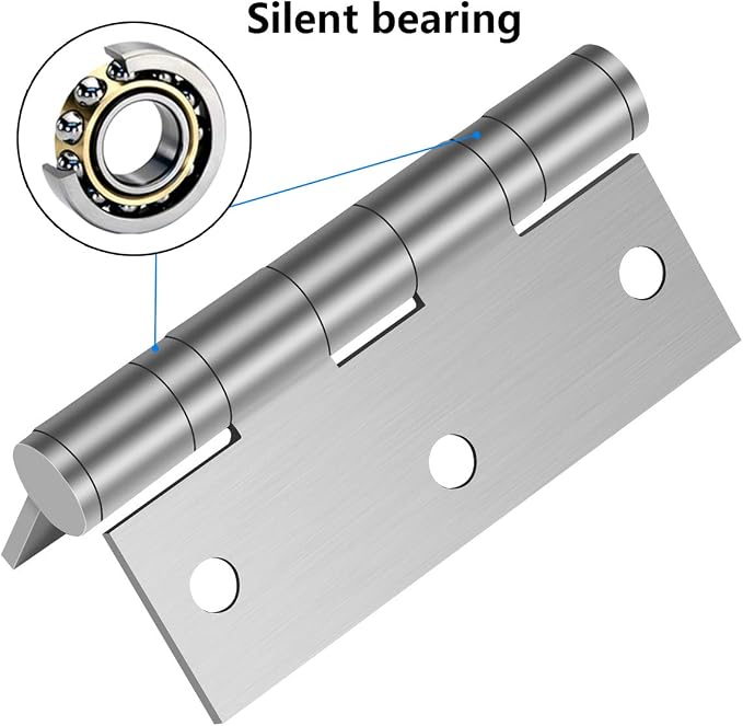 3in x 2.5in 304SS Door Hinges, Square Corners, Non Removable Pin, - Image 3