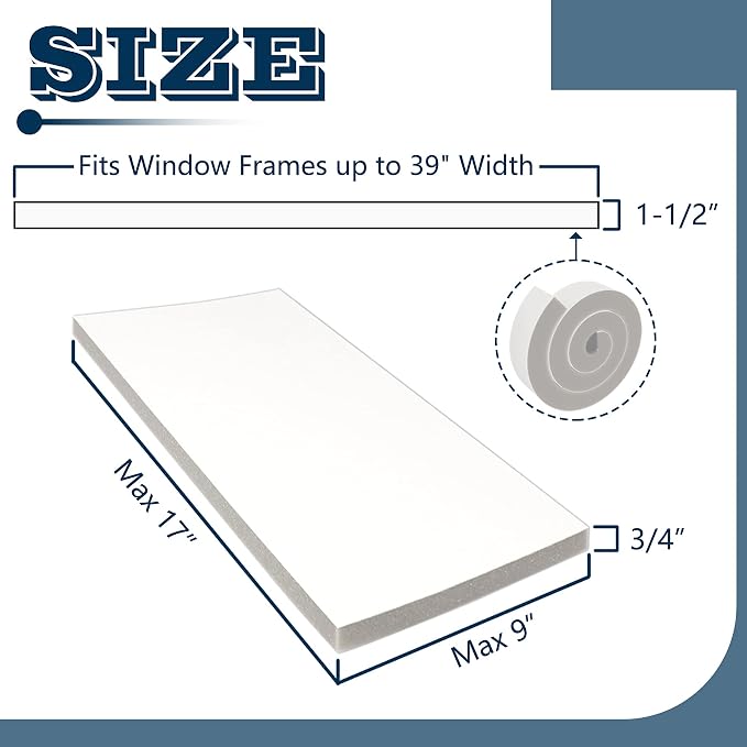 AC Insulation Side Foam Panels for Window AC Unit, Indoor Air Conditioner Cover - Image 2