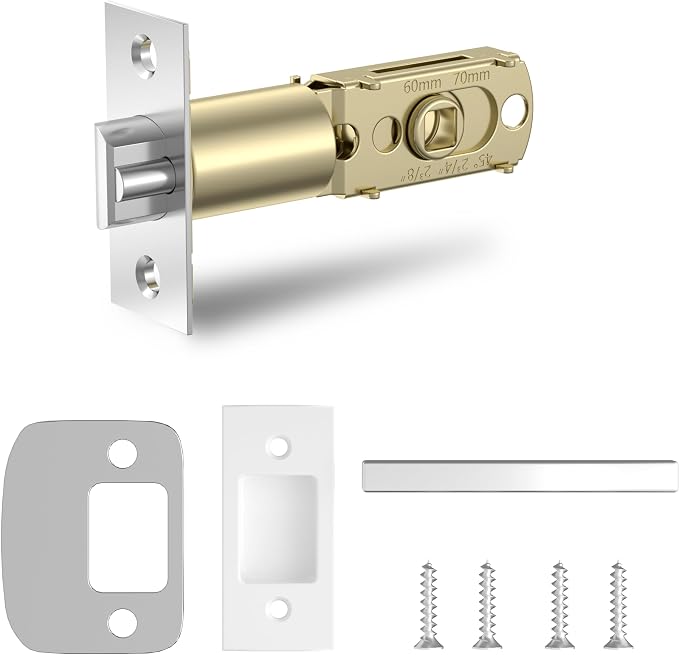 Foxgard Adjustable Deadlatch 2-3/8'' or 2-3/4'', Smart Door Knob Replacement by Foxgard
