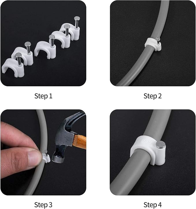 Abnii Cable Nails Clips, 4mm 6mm 8mm 10mm, Wire Wall Clips, Cable Tacks Coax - Image 5