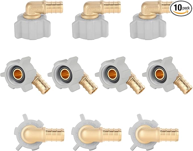 1/2" Pex × 1/2" Female NPT Swivel Elbow No-Lead Brass Crimp Fitting, PEX-B by YVSKMPlumbingSolutions