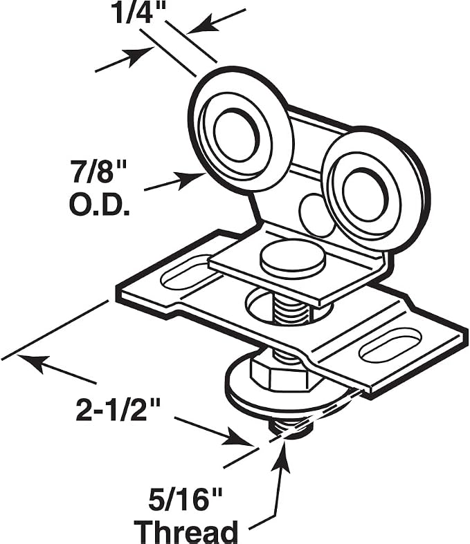 Prime-Line N 6725 Pocket Door Top Roller Assembly - Image 2