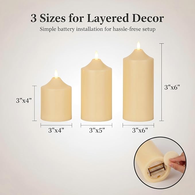 Battery Operated Candles with Timer, LED Flameless Candles with Remote | - Image 8