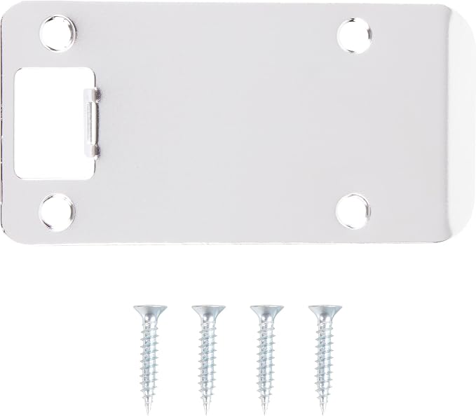 Round Corner Extended Lip Strike Plate, 2-1/4" x 4", Polished Chrome - Image 2