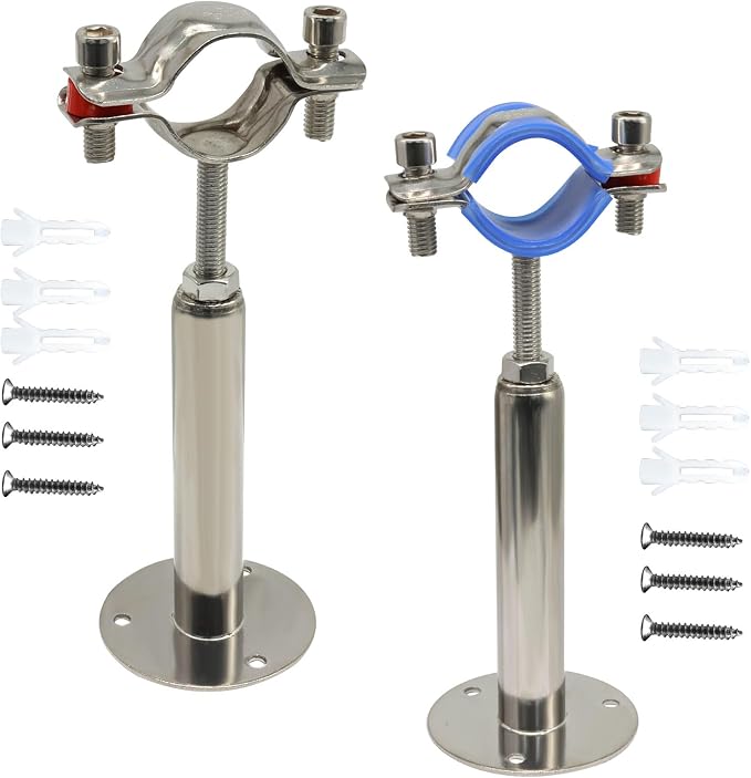 2 PCS 304 Stainless Steel Ceiling Mount Pipe Support Bracket | Heavy Duty - Image 5