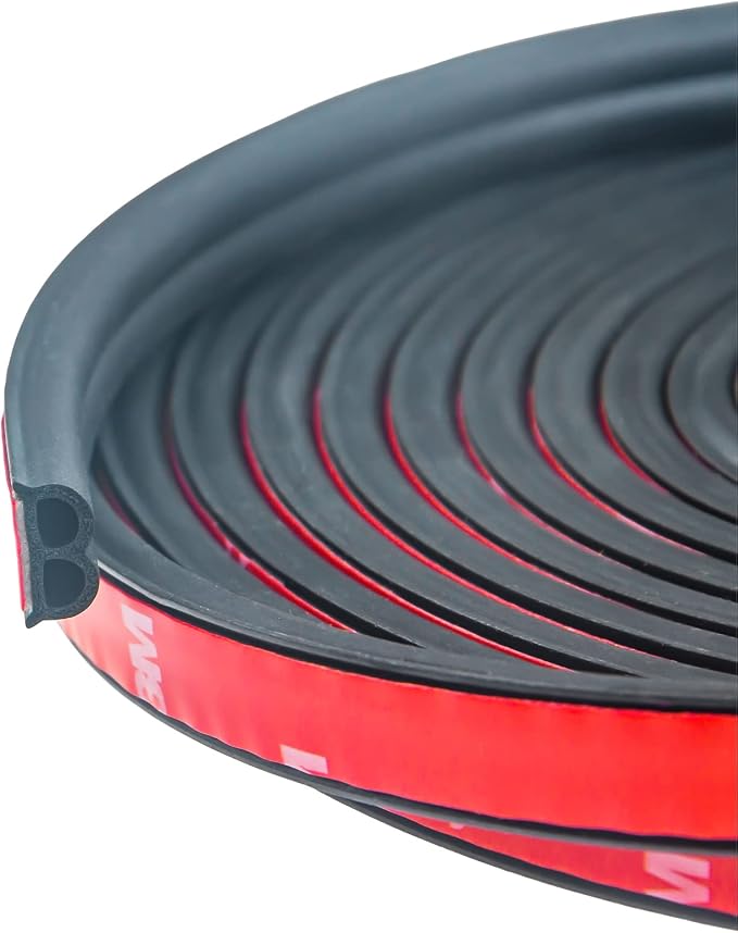 Universal Door Seal Strip, B-Shape Rubber Weatherstrip by CloudBuyer