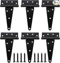 HOME MASTER HARDWARE 8" Heavy Duty Gate Hinges, 6 Pack T Strap Hinges | Steel by HOME+MASTER+HARDWARE