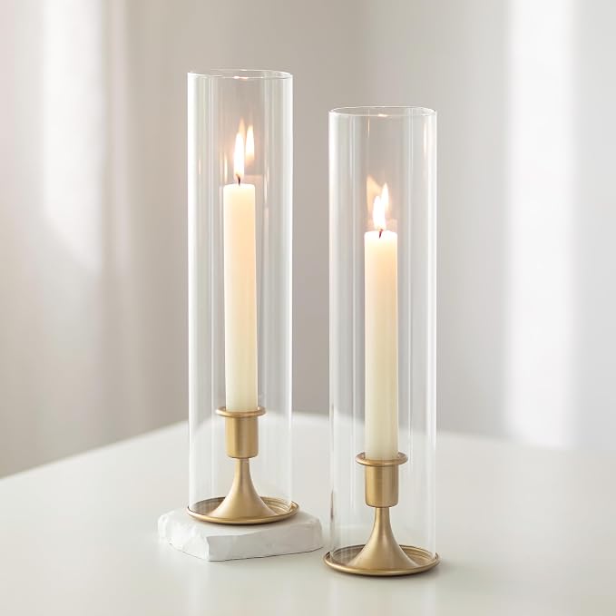 Romadedi Hurricane Candlestick Holders Gold, Taper Candle Holder, Matte Gold by ROMADEDI