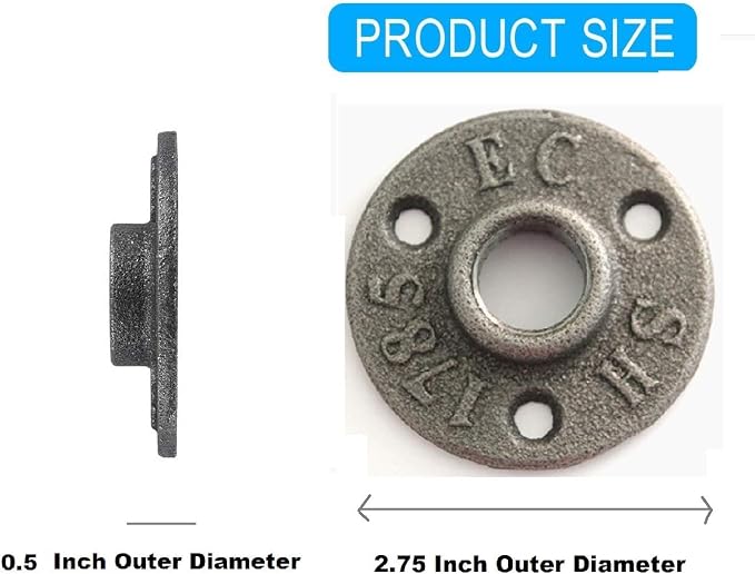 2Pack Inch Floor Flange Cast Iron Pipe Floor Threaded Pipe Fitting Industrial - Image 4