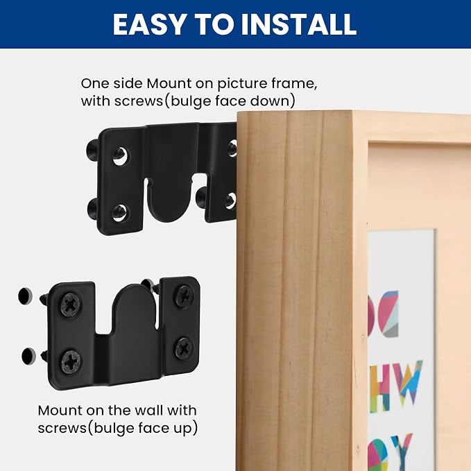10Pcs Flush Mount Bracket, Stainless Steel Heavy Duty Interlock | Hanging Photo - Image 5