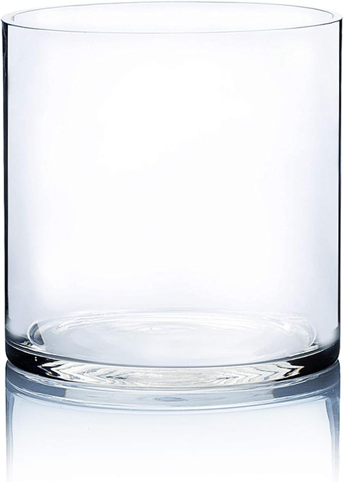 WGV Cylinder Vase, Width 7", Height 7", Floral Container, Planter Terrarium by WGVInternational-OpusGlassware