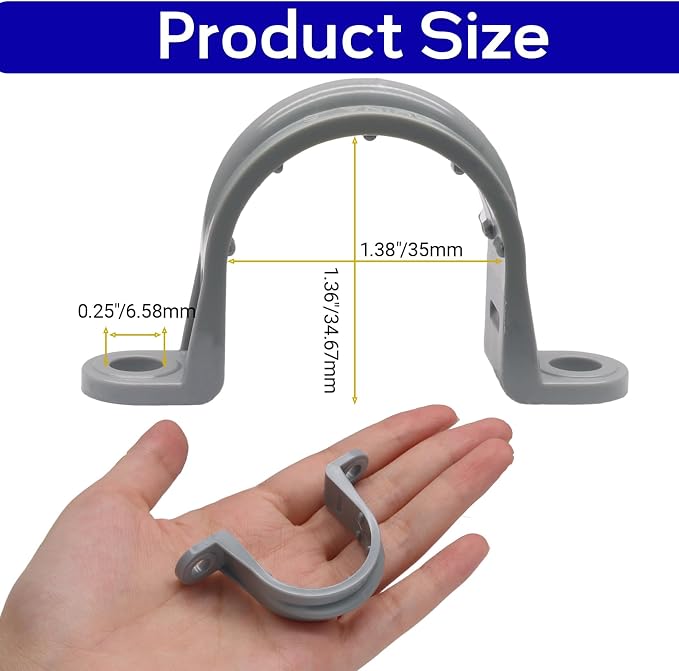 12pcs PVC Conduit Clamp 1 Inch Pipe Clamp | Plastic Pipe Strap Clamps, Two Hole - Image 3