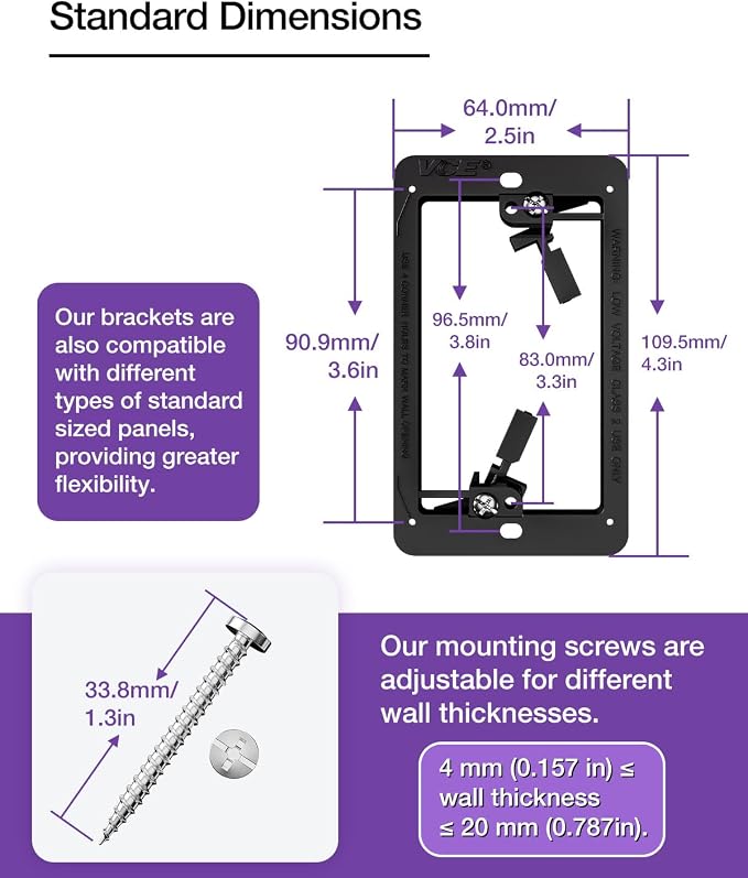 VCELINK Low Voltage Mounting Bracket, Flush Low Voltage Box, Flush Mount - Image 6