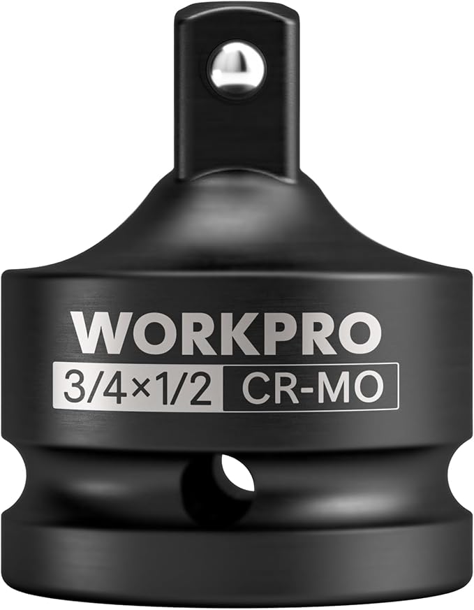 WORKPRO CR-MO 3/4F to 1/2M Impact Socket Adapter, Square Drive Reducer | CR-MO by WORKPRO