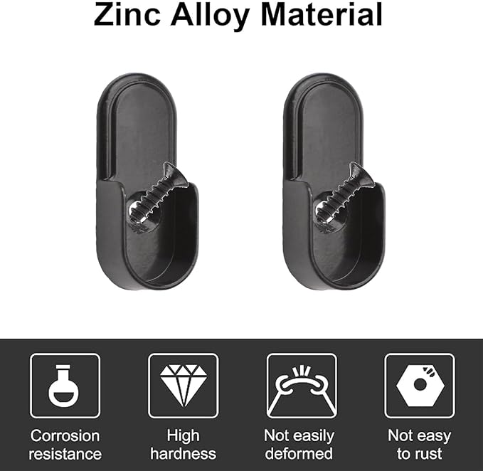 INCREWAY 12 PCS Wardrobe Bracket Zinc Alloy Closet Rod Holders Wall Mounted - Image 4