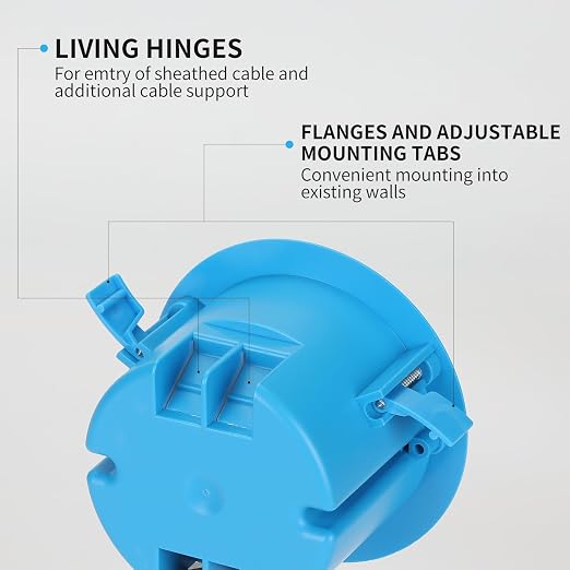 1 Gang PVC Round Ceiling Electrical Box, 1 Pack | Old Work, 4.25" Dia - Image 5