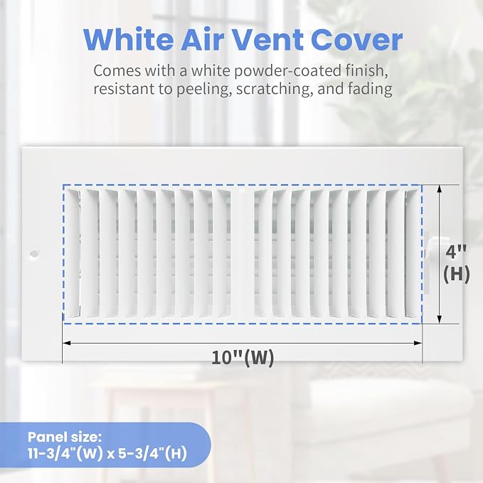 10 x 4 Inch Air Vent Covers for Wall or Ceiling - Image 2