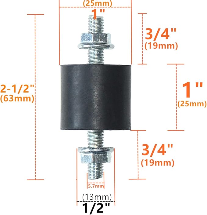 8pcs 25 x 25mm Rubber Mounts Rubber Vibration Isolator Mounts Shock Absorber - Image 2