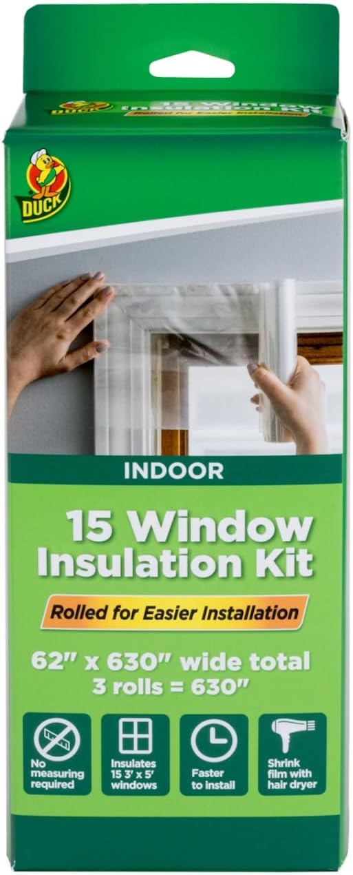 Duck Brand Winter Window Insulation Kit – Window Seal Rolled Shrink Film Covers by DuckBrand