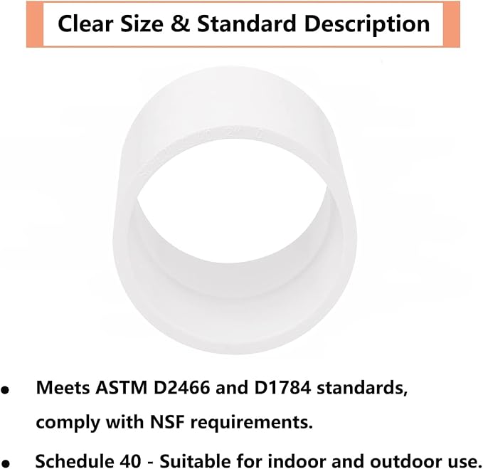 6Pack 2" PVC Pipe Coupling Adapter Pipe Fittings Contractor Pack Schedule 40 - Image 4