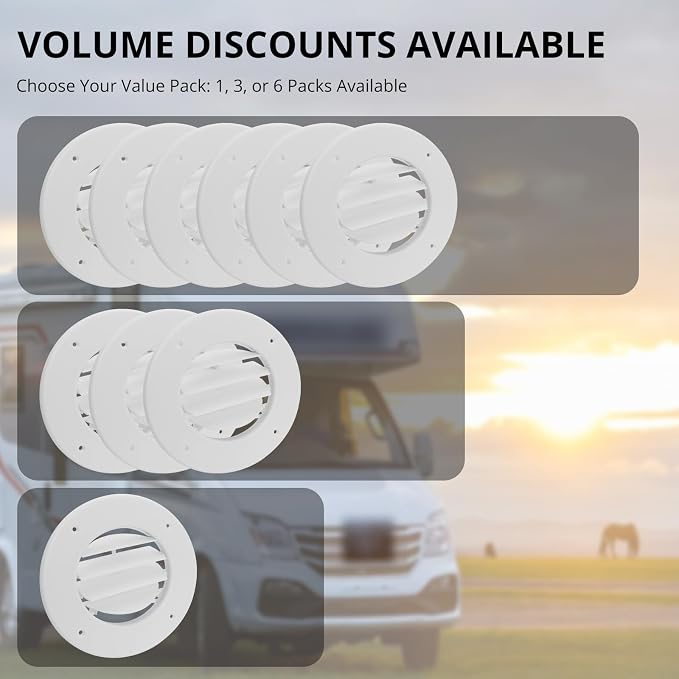 1-Pack 6.5" RV Ceiling Vent Cover Replacement, 3 Pack, Polar White - Image 6