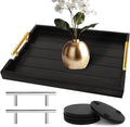 SXNOWS Wood Serving Tray with 2 Sets of Handles, 4 Coasters Included by Sxnows