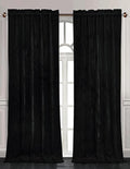 Chezmoi Collection Lux Black Crushed Velvet Curtains 2 Panel Set by ChezmoiCollection