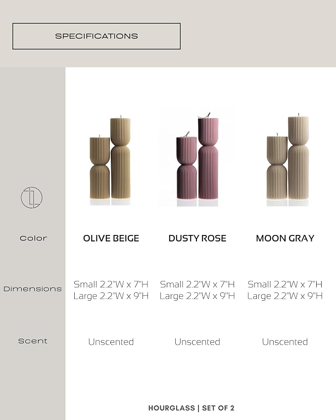 LAWA Hourglass Pillar Candle - Image 5