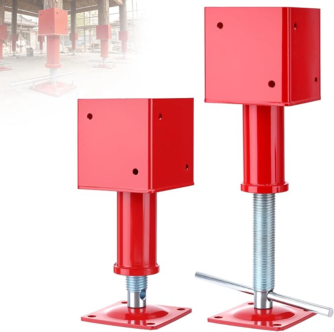 4" x 4" Adjustable Screw Jack Post Floor Support Jack 25000LB Capacity | Heavy by Unknown