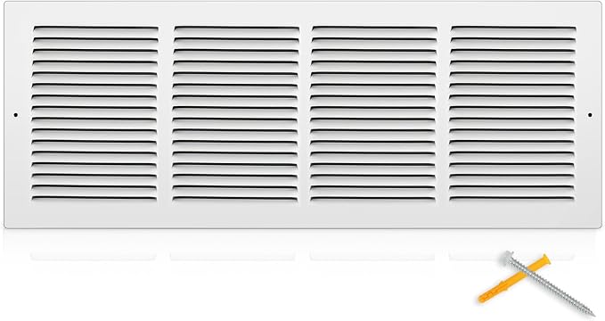 Fancat 24"W x 8"H Return Air Grille, Steel HVAC Return Air Vent Cover by SmarterAirBetterLiving