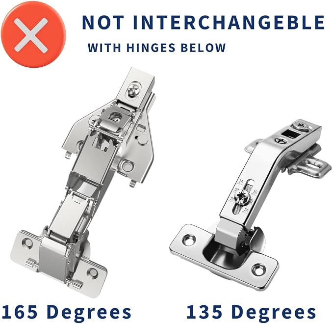 Burks 2 Pack Lazy Susan Hinge 90 Degree Pie Cut Bifold Cabinet Door Hinge - Image 2