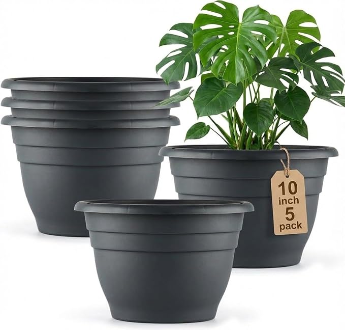 RooTrimmer 5 Pack 10 Inch Plant Pots by RooTrimmer