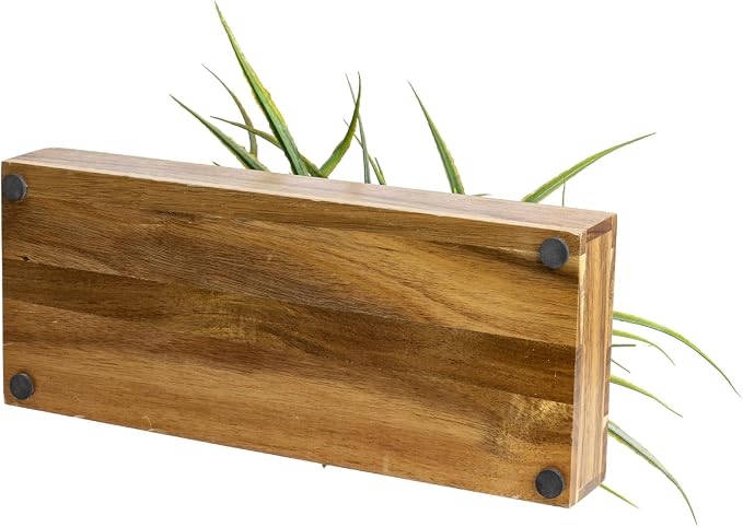 MyGift Large Artificial Green Grass Plants Potted in 14 Inch Premium Acacia - Image 7