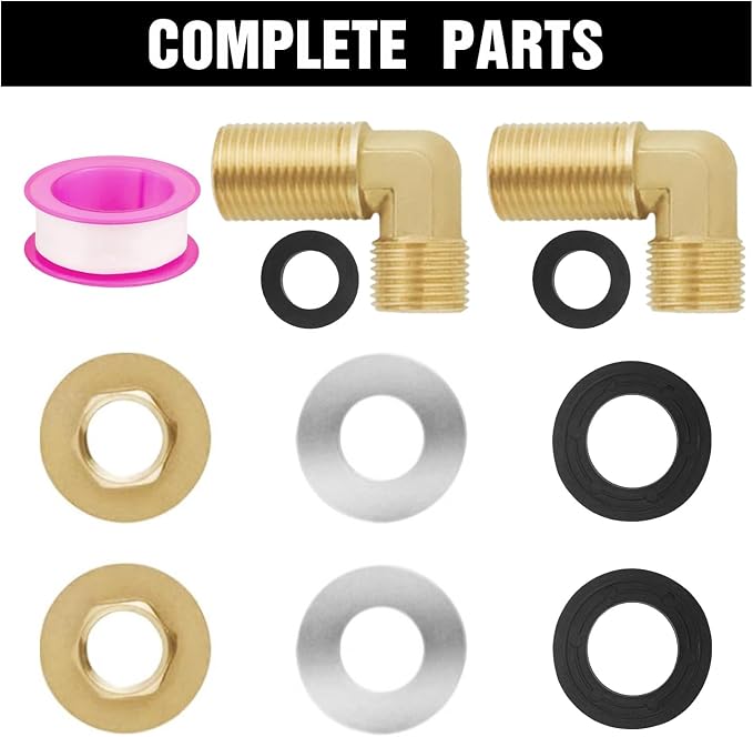 Wall Mount Commercial Faucet Installation kit, Brass 2 Pack Backsplash Mount Set - Image 4