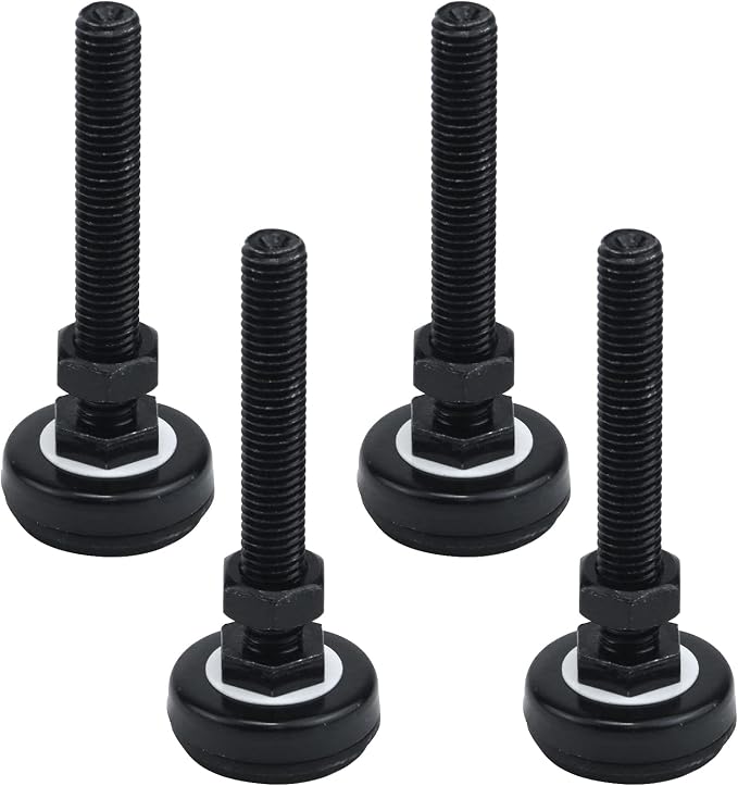 Antrader M12x80mm Carbon Steel Adjustable Threaded Pole Leveling Feet 4Pcs | by Antrader