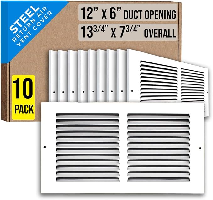 Fits 12x6 Duct Opening | Steel Return Air Grille by Handua | Vent Cover Grill by Handua