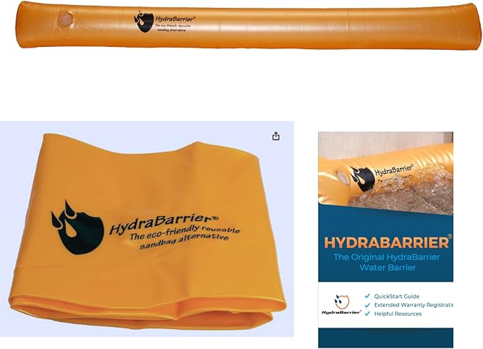 The Original HydraBarrier Standard Flood Barrier – 6 ft Long x 4 in High – Light by Watershed+Innovations