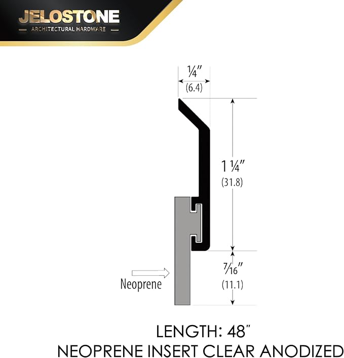 2 Pack - 48'' Commercial Door Bottom Sweep JS-N315, Heavy Duty Aluminum - Image 2