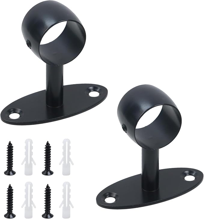 Antrader Ceiling Curtain Rod Brackets, 1-1/4" Curtain Rod Holders by Antrader