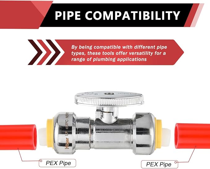 5PC EFIELD 1/2"Push Fit Straight Stop Valve, 1/4 Turn | Push-fit Water Shut Off - Image 4