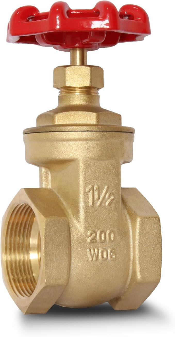 1-1/2" NPT Gate Valve, Heavy Duty Brass Female x Female Thread, DN40 | Manual by SYWUWV