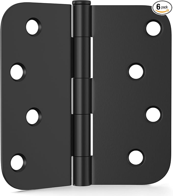 6 Pack Door Hinges 4 Inch, Matte Black Hinges by IOQ