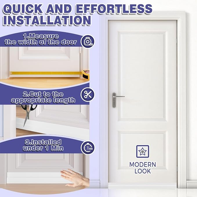 5Pack Door Draft Stopper, Adjustable Door Sweep - Image 8