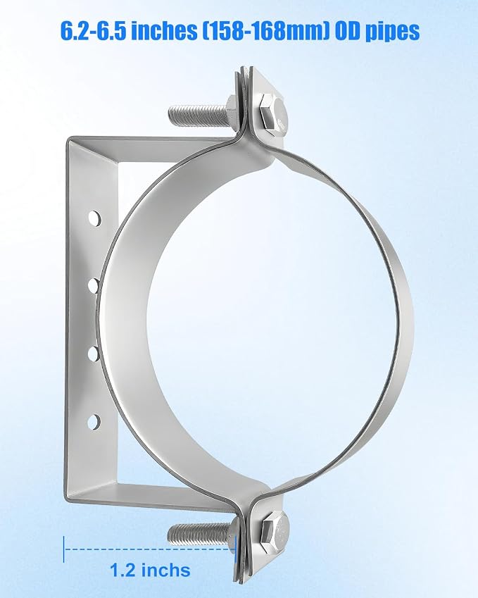 2Pcs 6 Inch Pipe Hanger Chimney Support Bracket | Heavy Duty Steel Rigid Split - Image 5