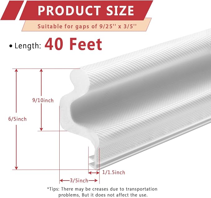 40 Feet Long Reach Weather Stripping Door Seal, Fingwerk V-Shaped Replacement - Image 4