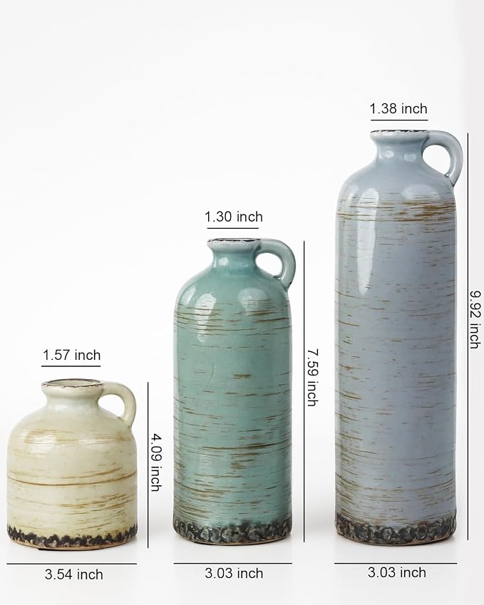 Modern Pottery Vase Set of 3 - Image 2