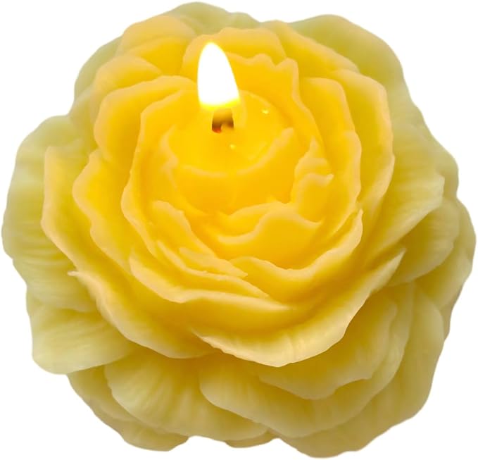 Yellow Peony Flower Shape Candles by Peytanger