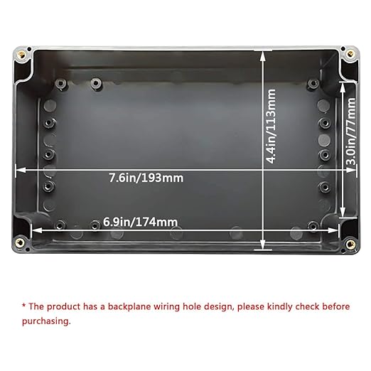 ABS Plastic Electrical Project Case Power Junction Box, Project Box Black 7.87 - Image 2